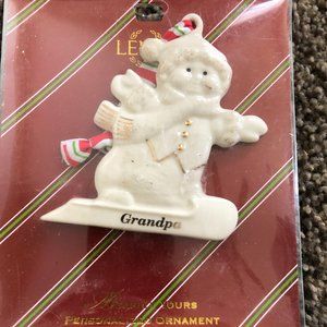 New Lenox  Christmas "Merrily Yours"  Personalized "Grandpa" Ornament